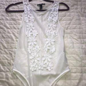Lacy white bodysuit
